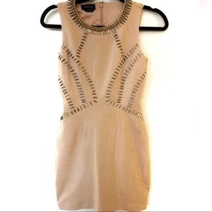 NEW Bebe Bodycon Studded Dress, Peach color